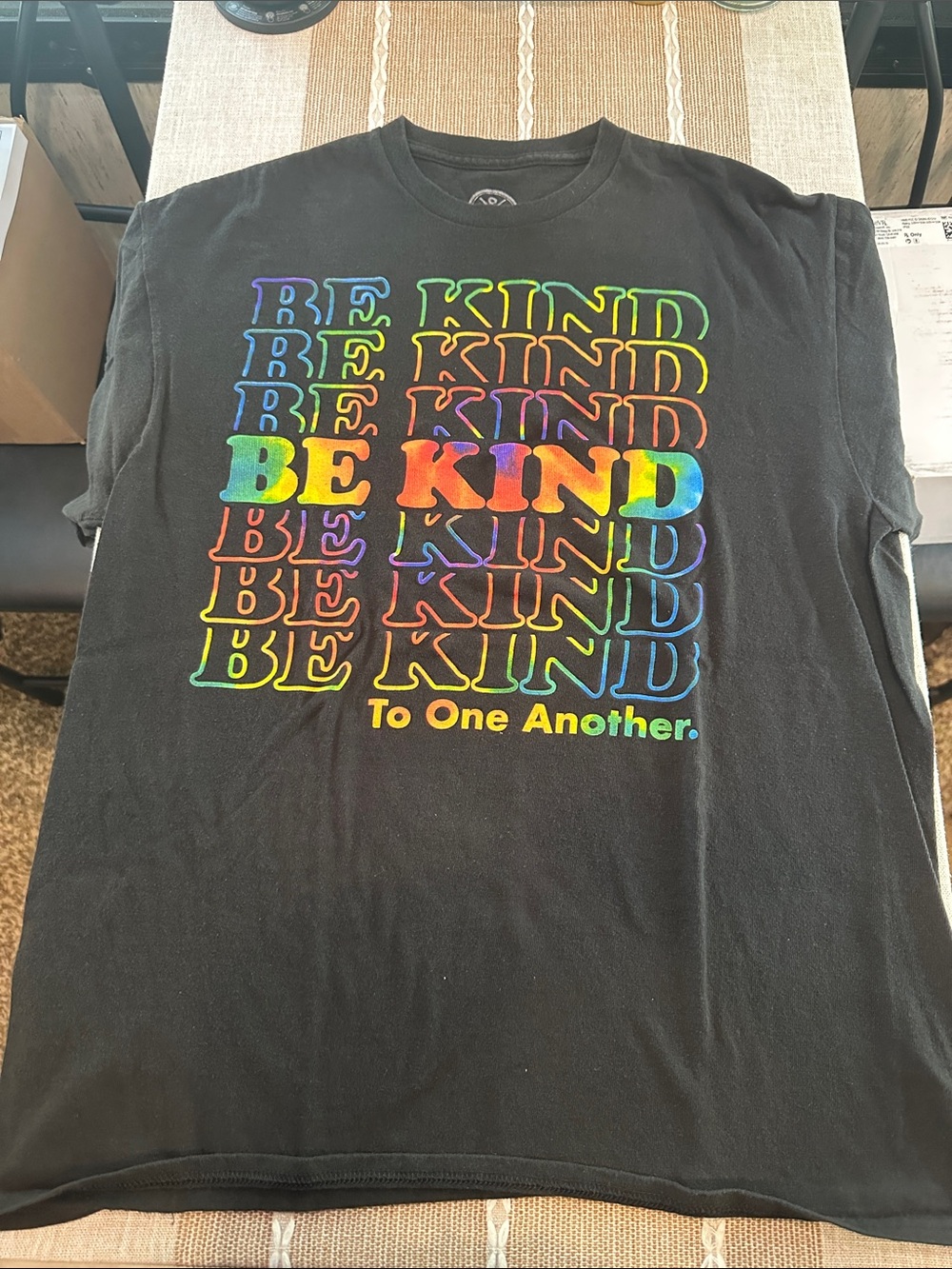 Be Kind Rainbow Graphic Tee - Black